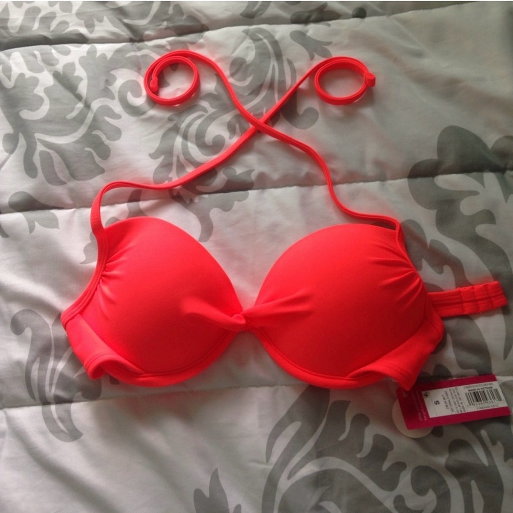 NWT Small sexy push up Xhilaration hot coral bikini top